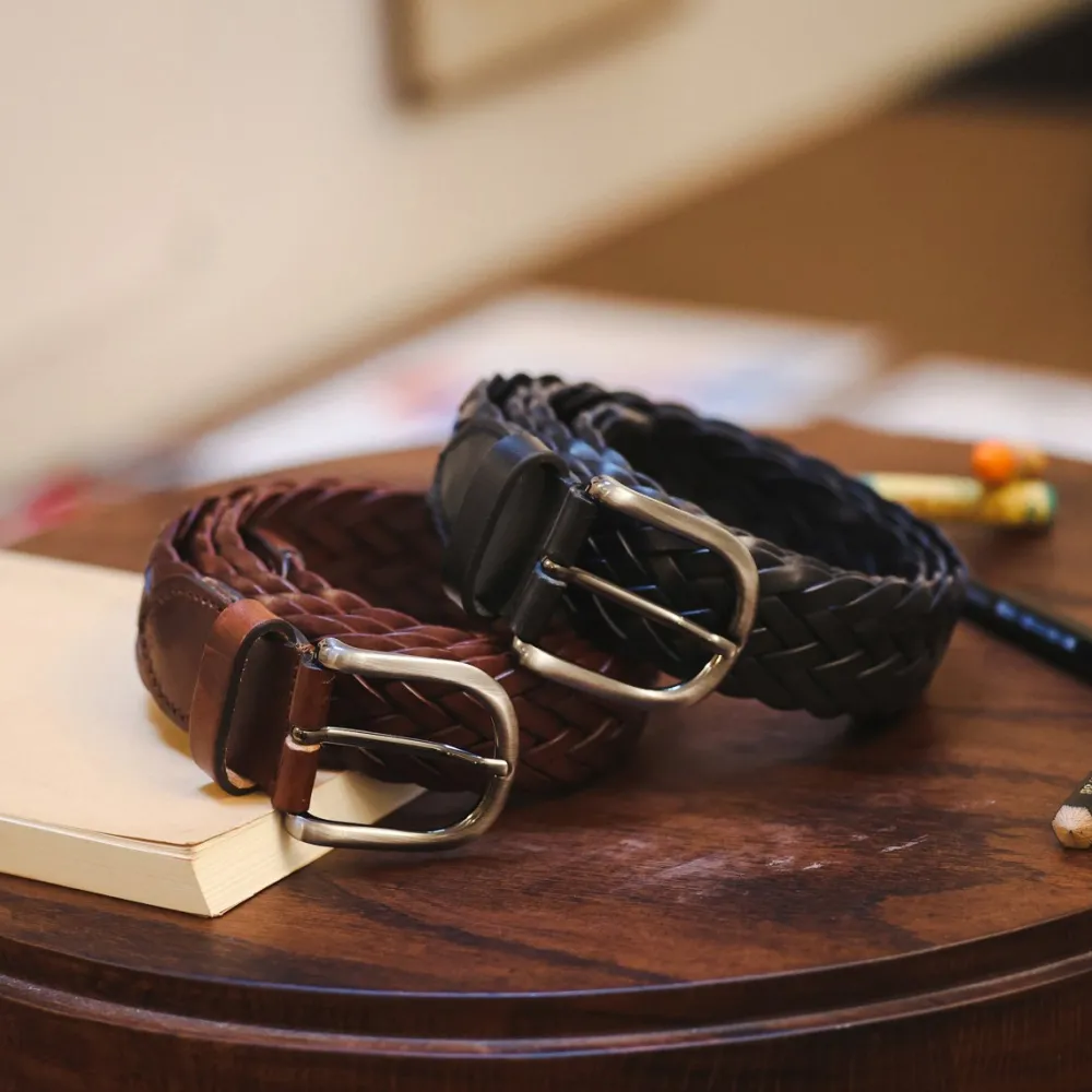 ceinture_tresse_en_cuir_4.webp Homme Les Raffineurs Ceinture tressée en cuir