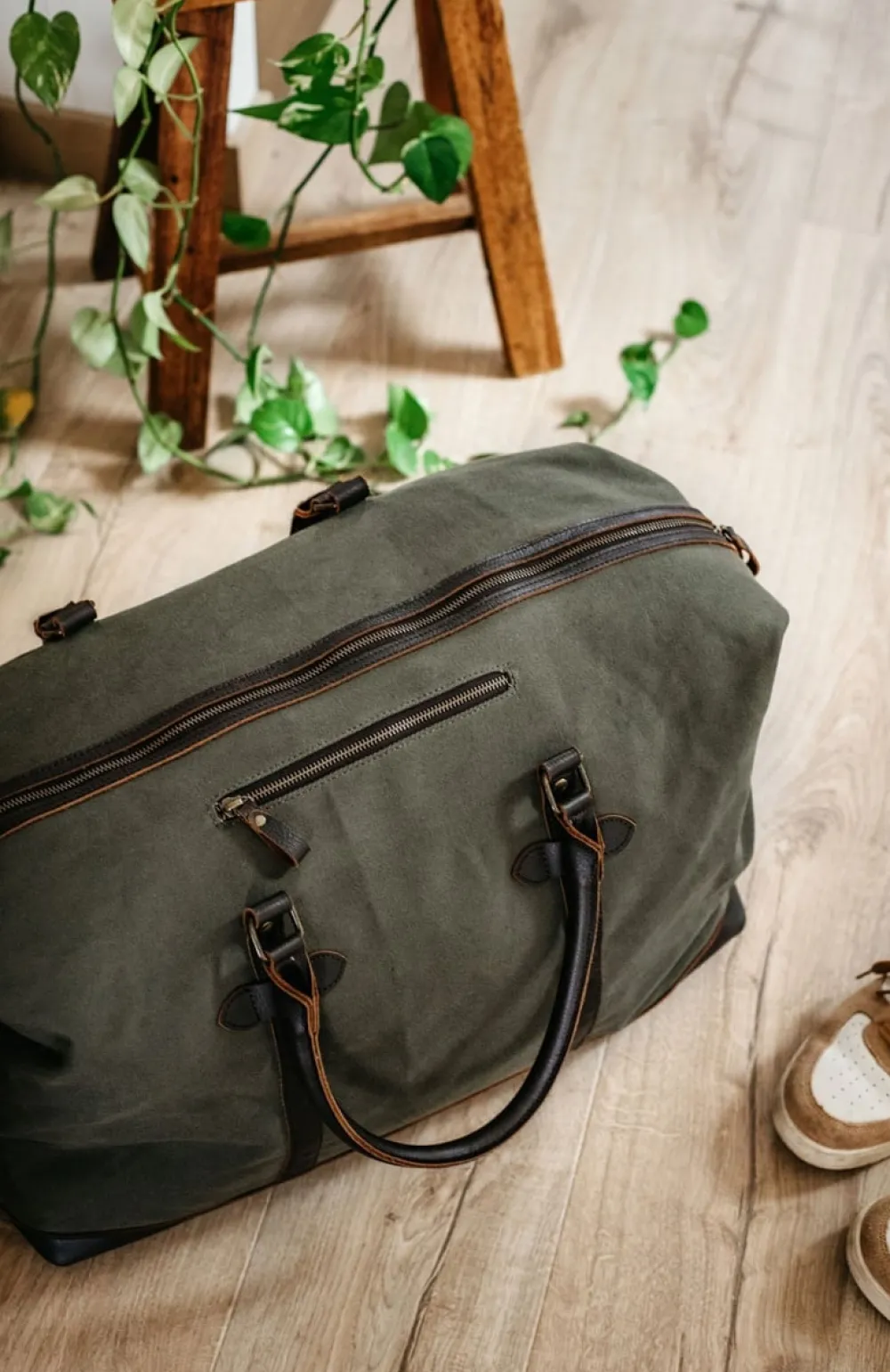 sac_weekend_toile__cuir_2.webp Femme Les Raffineurs Sac weekend toile & cuir